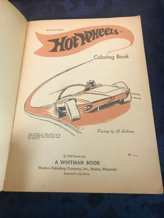 Vintage 1969 Hot Wheels Whitman coloring book 2