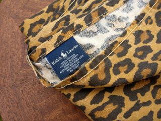 Vtg Ralph Lauren Aragon Leopard King Flat Sheet 1