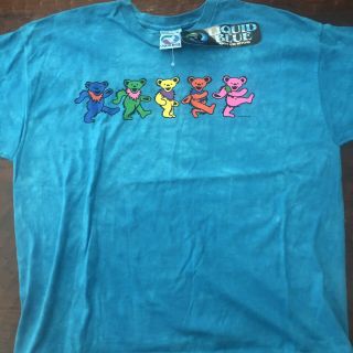 Vintage 1997 Grateful Dead Bears Liquid Blue Tie Dye Xl Shirt A113