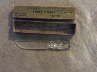 Vintage Depression Era Clear Glass Fruit & Cake Knife