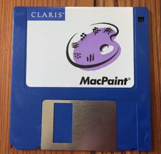 Vintage 1988 Claris Macpaint For Macintosh Mac Software Installation Floppy Disk