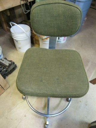 Vintage Allsteel Industrial Drafting Shop Adjustable Chair Stool Steam Puck