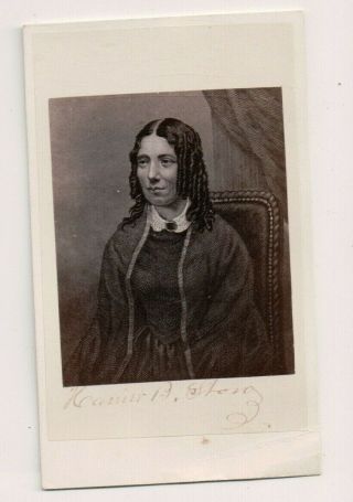Vintage Cdv Harriet Beecher Stowe American Abolitionist Author Uncle Toms Cabin