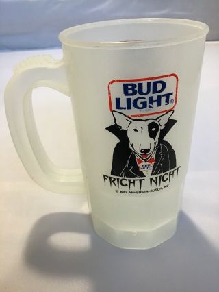 Vintage Bud Light Spud Mackenzie Plastic Beer Mug Fright Night 1987
