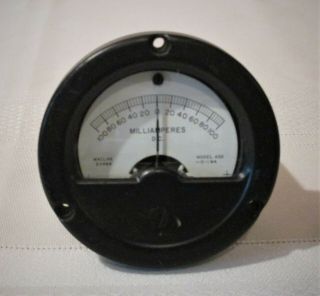 Vintage Wacline Model Add 1 - 0 - 1 Ma Milliamperes Panel Meter Face 2 5/8 " Diameter