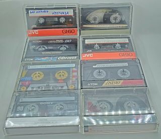 (8) Maxell Jvc Memorex Tdk Sony Japan Type I & Ii Cassette Tape Vtg Ds - X 90