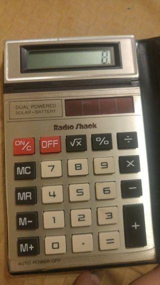 Vintage Radio Shack Calculator Dual Powered Solar Battery EC - 417 Flip Up Screen 3