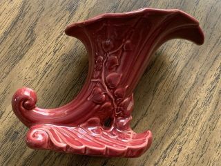 Vintage Red Wing Usa Art Pottery Cornucopia 1097 Pretty Vase