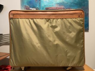 Vintage Hartmann Rolling Garment Bag Green Nylon Leather Large Suitcase Wheels