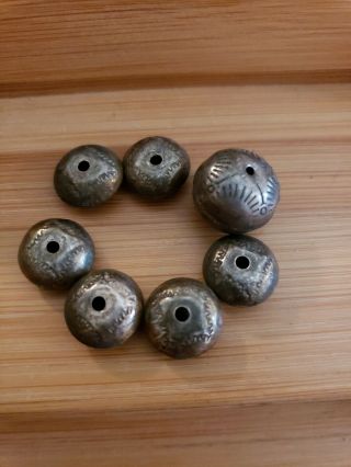 Vintage Antique Sterling Silver Native American Beads For Jewelry Making