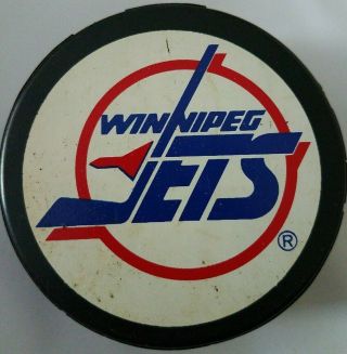 Winnipeg Jets Vintage General Tire Slug Made In Canada Hockey Puck Panini Ad