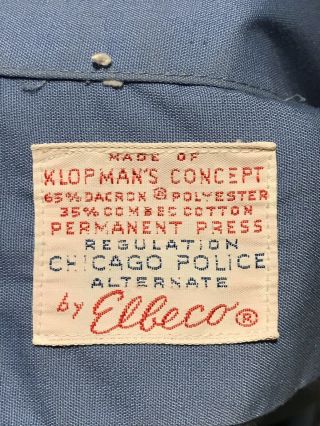 Vintage Chicago Police Department Regulation Uniform T Shirt CPD Klopman Elbeco 5