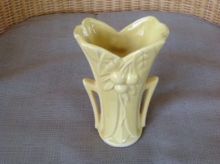 Vintage Marked Mccoy Small Yellow Vase Usa 6 Inches
