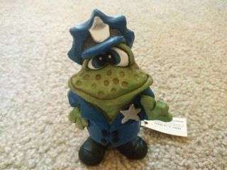 Vintage Russ Berrie Police Officer Frog Signed Collectable Figurine