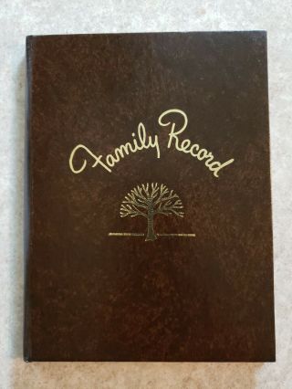 Vtg C.  R.  Gibson Family Tree Record Book Genealogy Mahogany Brown Leather