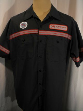 Vintage Nwa Northwest Airlines Mechanic Uniform Shirt - Men 