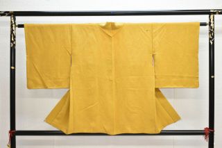 Vintage Silk Kimono Jacket:lovely Mustard/silver Peacock Wing@ym90