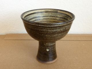 BRUCE ANDERSON VINTAGE MID - CENTURY MODERN CALIFORNIA STUDIO POTTERY FOOTED BOWL 2