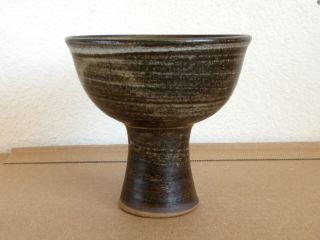 BRUCE ANDERSON VINTAGE MID - CENTURY MODERN CALIFORNIA STUDIO POTTERY FOOTED BOWL 3