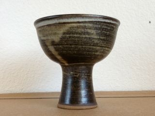 BRUCE ANDERSON VINTAGE MID - CENTURY MODERN CALIFORNIA STUDIO POTTERY FOOTED BOWL 5
