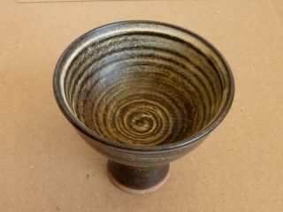 BRUCE ANDERSON VINTAGE MID - CENTURY MODERN CALIFORNIA STUDIO POTTERY FOOTED BOWL 6