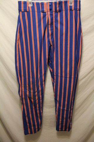Florida Gators Vtg Baseball Pants Powers Orange & Blue Striped Adult Sz Large