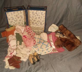 Vintage Effanbee Doll Clothes And Trunk