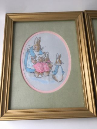 Vintage J And J Cash’s Beatrix Potter Peter Rabbit Woven Silk Picture Set Of 4.