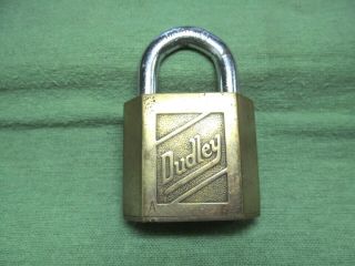 Vintage / Antique Dudley Brass Padlock Lock - No Key - U.  S.  Markings
