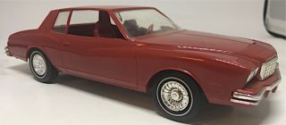 Vintage Dealer Promo Mpc 1980 Chevy Monte Carlo Cinnabar Red All