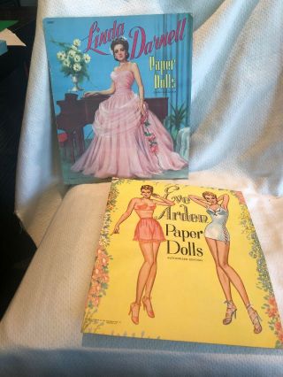 1953 Vintage Eve Arden 158510 & 1953 Linda Darnell 158410 Paper Dolls & Uncut