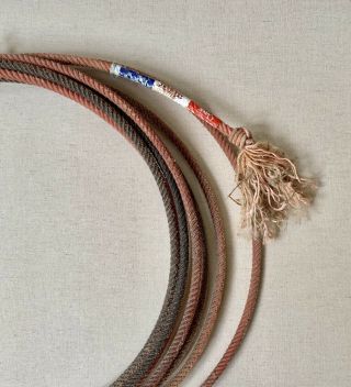 Vintage Cowboy Western Calf Rope Lasso Rodeo Wall Art Decor Faded Red 2