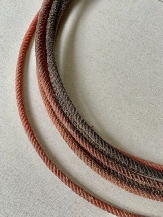 Vintage Cowboy Western Calf Rope Lasso Rodeo Wall Art Decor Faded Red 7
