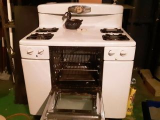 Vintage Tappan Gas Stove C1950 Deluxe Needs Restoration