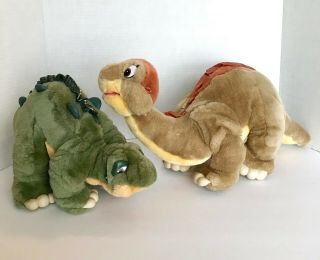 The Land Before Time Dinosaur Plush Spike And Little Foot 1988 Vintage 19 " & 13 "
