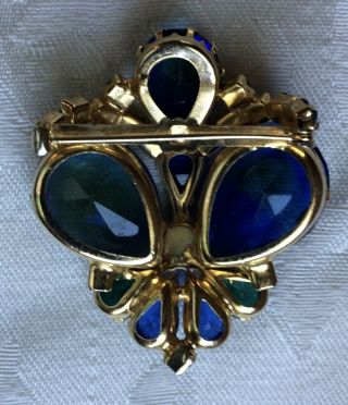 Vintage brooch,  rich colors of blue & green stones 2