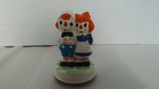 Vintage Raggedy Ann And Andy Spinning Music Box 1974 Bobbs Merrill