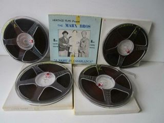 Vintage 8mm Film On 4 Reels The Marx Bros A Night In Casablanca B/w Sound