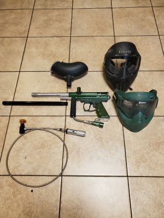 Vintage Spyder Victor 2 Green Paintball Gun And Barrel W/