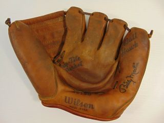 Vintage Wilson A2190 Leather Baseball Glove Billy Martin Ball Hawk Light Wear Gc