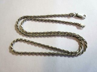 Vintage Sterling Silver 18 " Long Twist Link Necklace,  Chain - 9.  4g