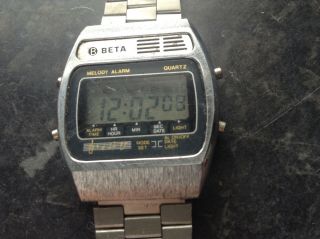 Rare Vintage Beta Multy Melody Alarm Digital Watch 1970 