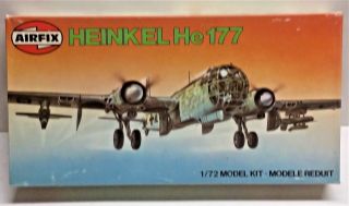Vintage Airfix Heinkel He177 German Wwii Bomber 1/72 Open Box Model Kit 1981