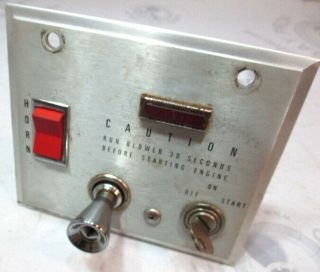 Vintage Chris Craft Scorpion Boat Aluminum Dash Panel /w Key Switch 6 " X 5.  25 "