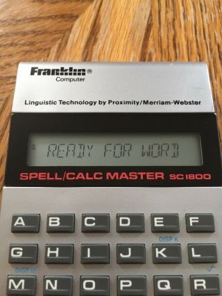 Vintage Franklin Spelling Ace Computer Model SC - 1800 SPELL/CALC MASTER 4