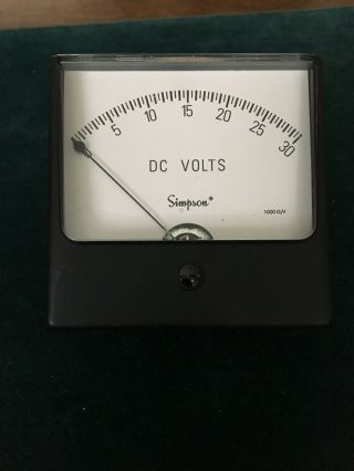 Vintage Simpson Dc Volts Meter Gauge 0 - 30 Model 301