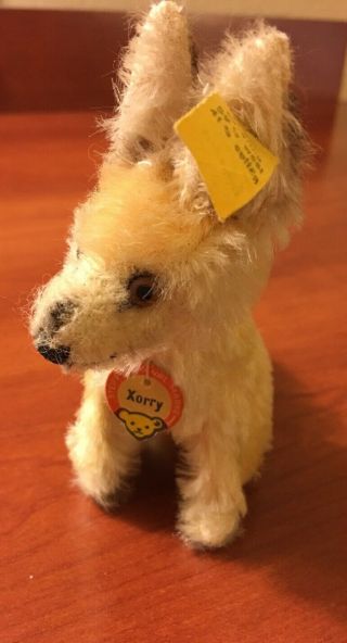 VINTAGE STEIFF FOX XORRY MADE IN GERMANY EAR AND CHEST TAGS 3