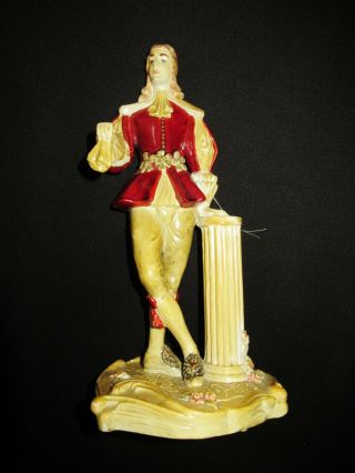 Vtg Antique Colonial Handpainted 11 " Figurine Chalk Ware Victorian Renaissance