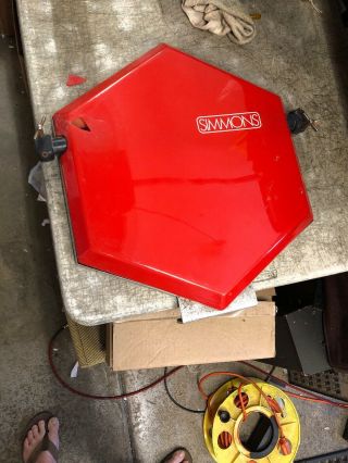 Vintage 1980s Simmons Sds V Sds5 Electronic Large Bass Drum Pad Red