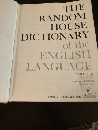 VTG 1973 The Random House Dictionary of the English Language Unabridged Edition 3